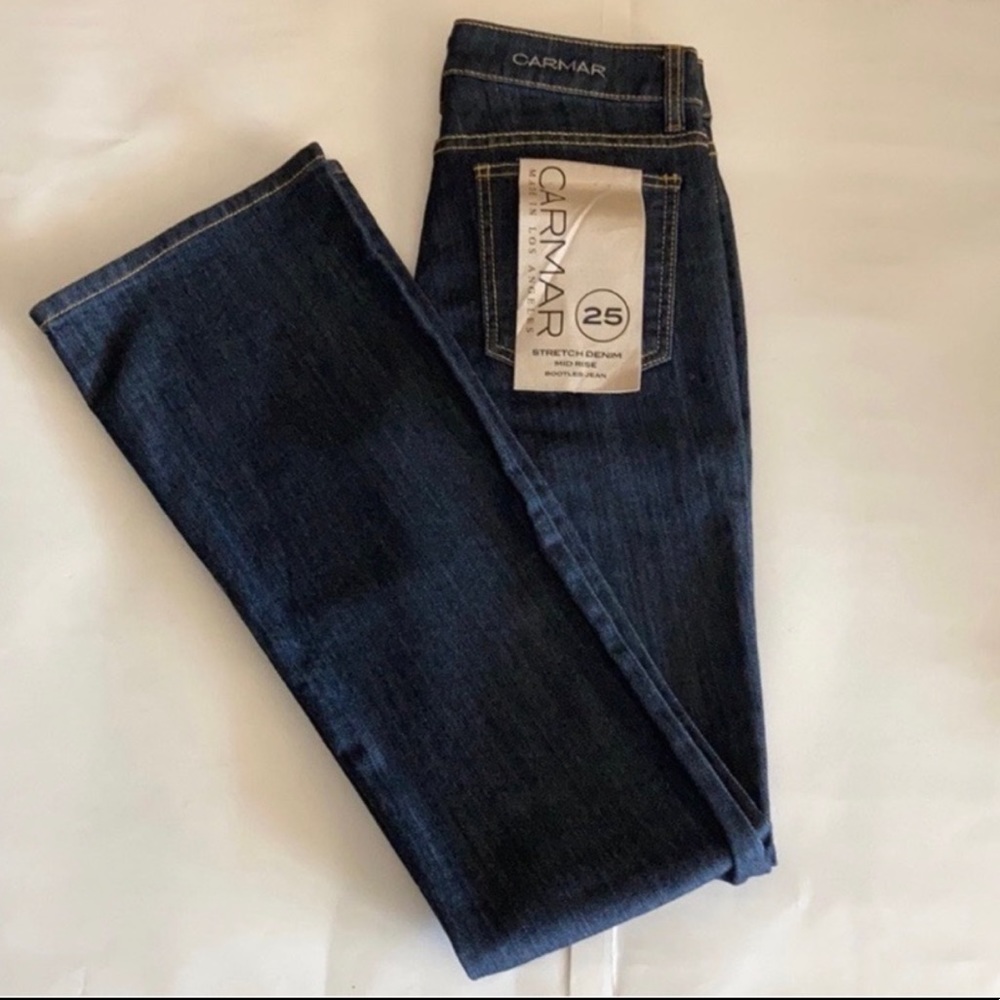 CARMAR Women’s Mid Rise Boot Leg Jeans